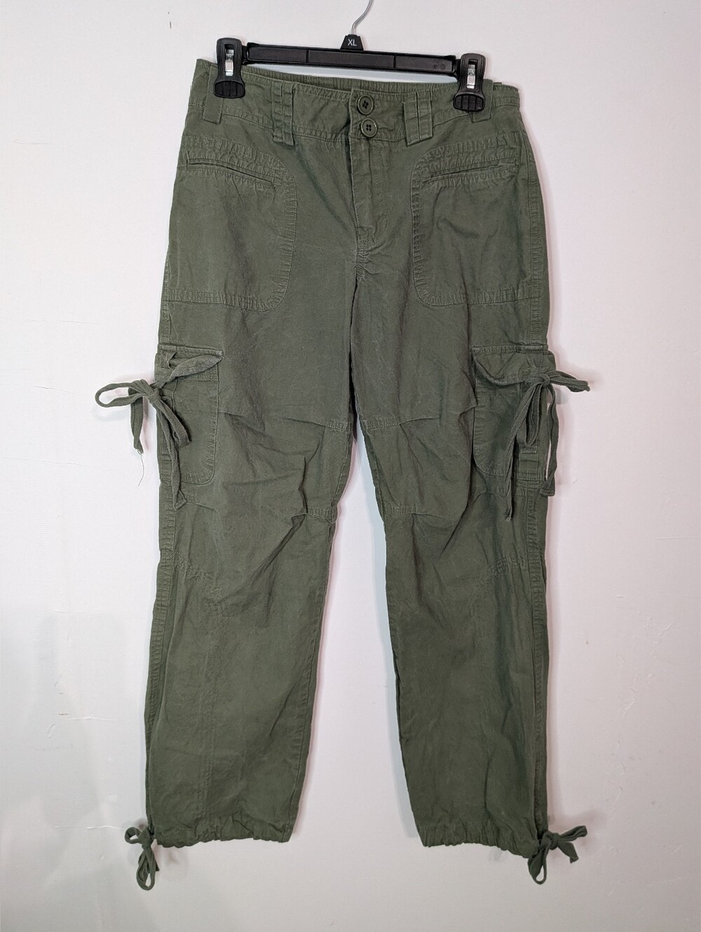Vintage dELiA*s Olive Green Cargo Pants w/ Ankle Drawstrings